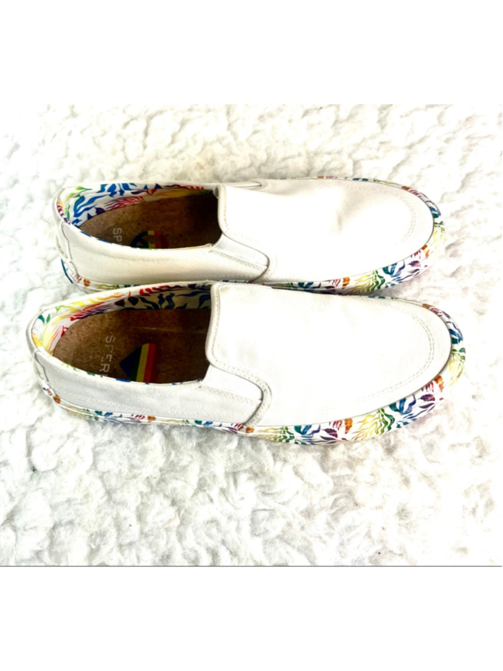 Sperry Men's Striper II Twin Gore Pride Rainbow SlipOn Boat Shoe Sneakers Size 9 - Picture 4 of 8
